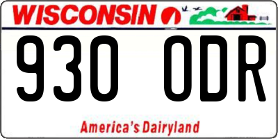 WI license plate 930ODR