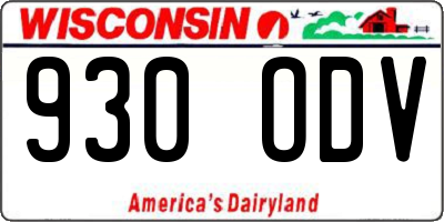 WI license plate 930ODV