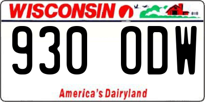WI license plate 930ODW