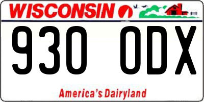 WI license plate 930ODX