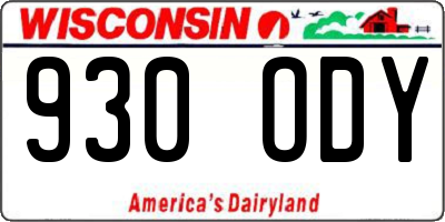 WI license plate 930ODY