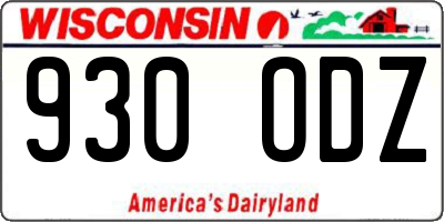 WI license plate 930ODZ