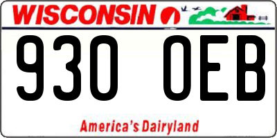 WI license plate 930OEB