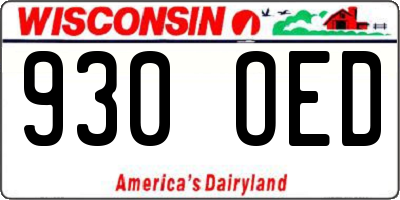 WI license plate 930OED