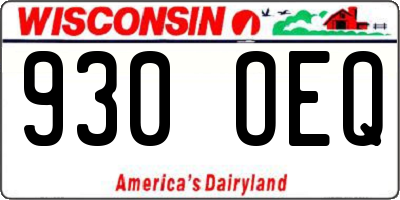 WI license plate 930OEQ