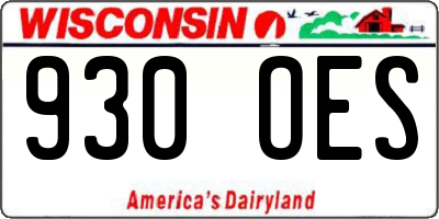 WI license plate 930OES