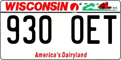 WI license plate 930OET