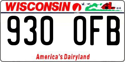 WI license plate 930OFB