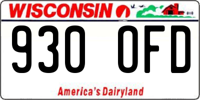 WI license plate 930OFD