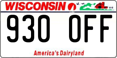 WI license plate 930OFF