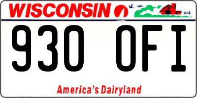 WI license plate 930OFI