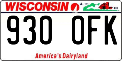 WI license plate 930OFK