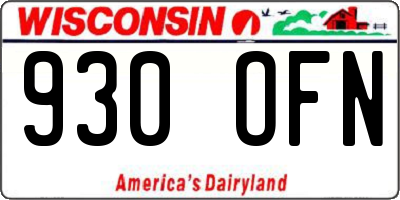 WI license plate 930OFN