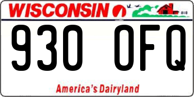WI license plate 930OFQ