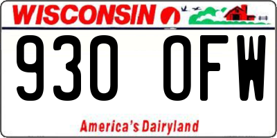 WI license plate 930OFW