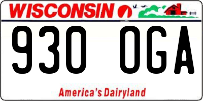 WI license plate 930OGA