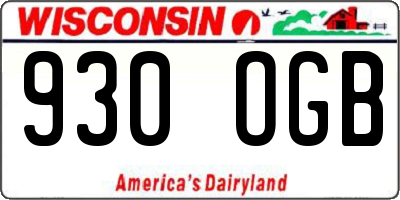 WI license plate 930OGB