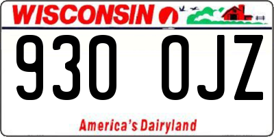 WI license plate 930OJZ