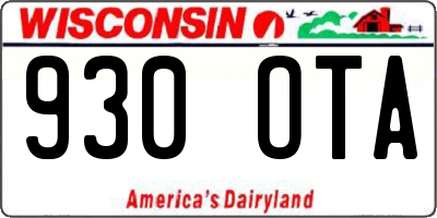 WI license plate 930OTA