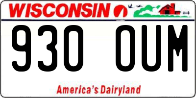 WI license plate 930OUM