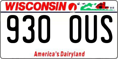 WI license plate 930OUS