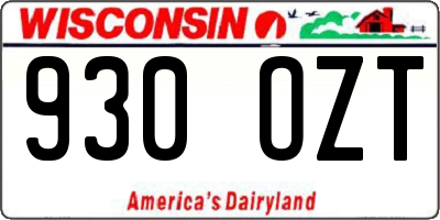 WI license plate 930OZT