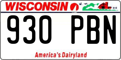 WI license plate 930PBN