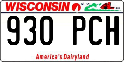 WI license plate 930PCH