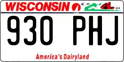 WI license plate 930PHJ