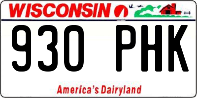 WI license plate 930PHK