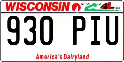 WI license plate 930PIU