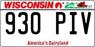 WI license plate 930PIV