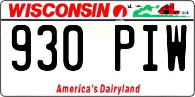 WI license plate 930PIW
