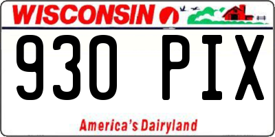 WI license plate 930PIX