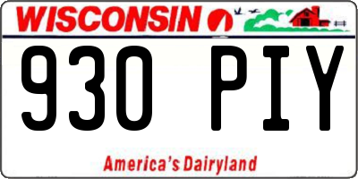 WI license plate 930PIY