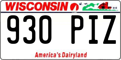 WI license plate 930PIZ