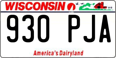 WI license plate 930PJA