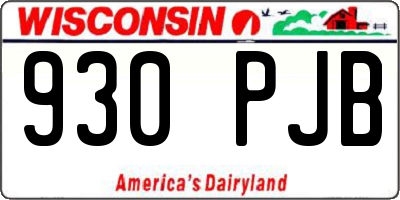 WI license plate 930PJB