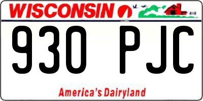 WI license plate 930PJC