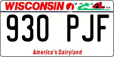 WI license plate 930PJF
