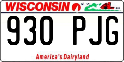 WI license plate 930PJG