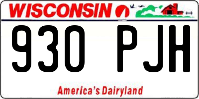 WI license plate 930PJH