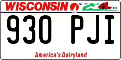 WI license plate 930PJI