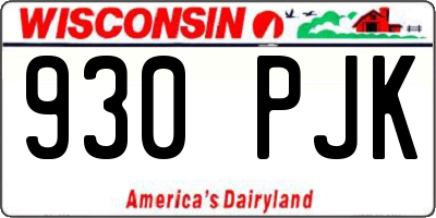 WI license plate 930PJK