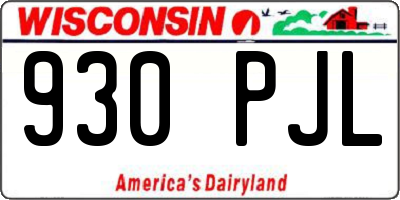 WI license plate 930PJL