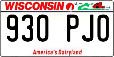 WI license plate 930PJO