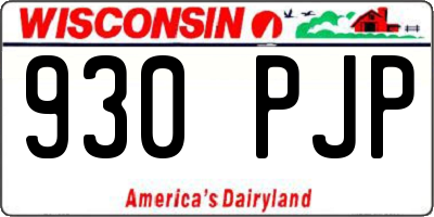 WI license plate 930PJP