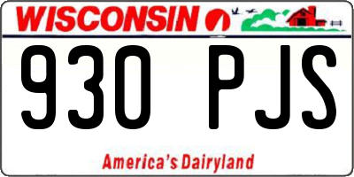 WI license plate 930PJS