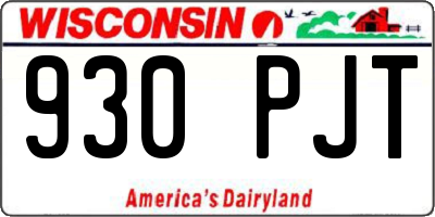 WI license plate 930PJT