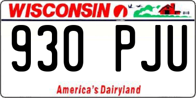WI license plate 930PJU